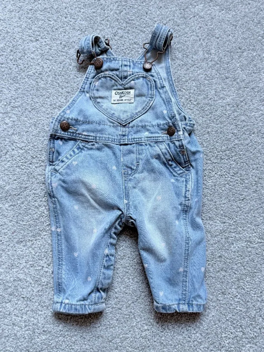 Oshkosh B'gosh Heart Overalls Baby Size 3 months